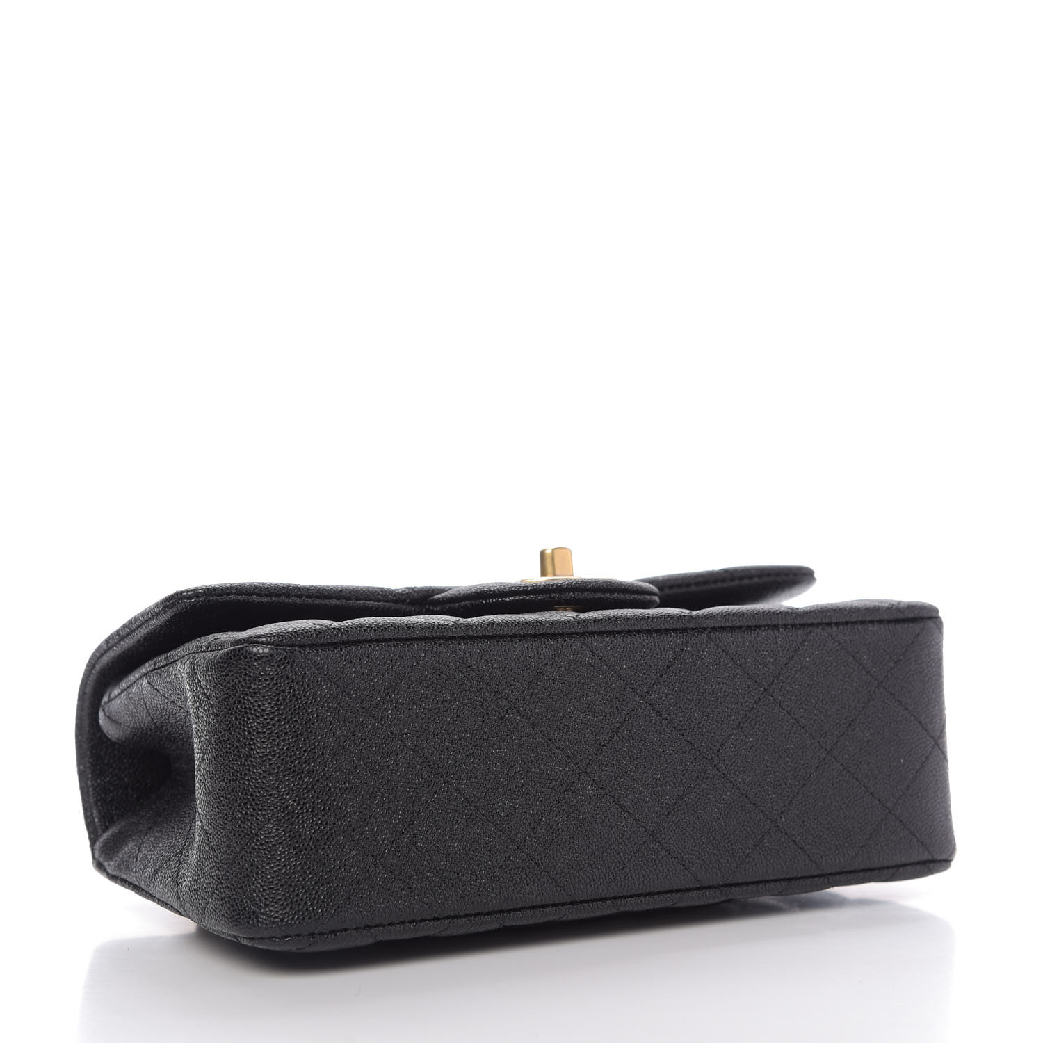 NMCaviar Quilted Mini Top Handle Rectangular Flap Black