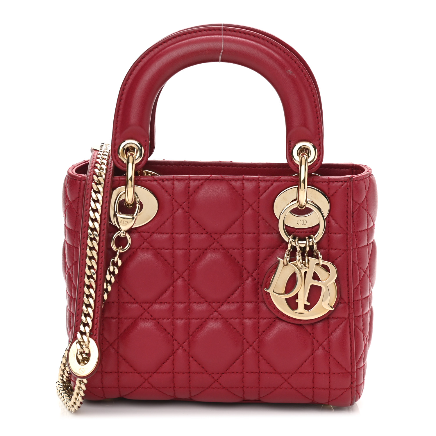 NMLambskin Cannage Mini Lady Burgundy