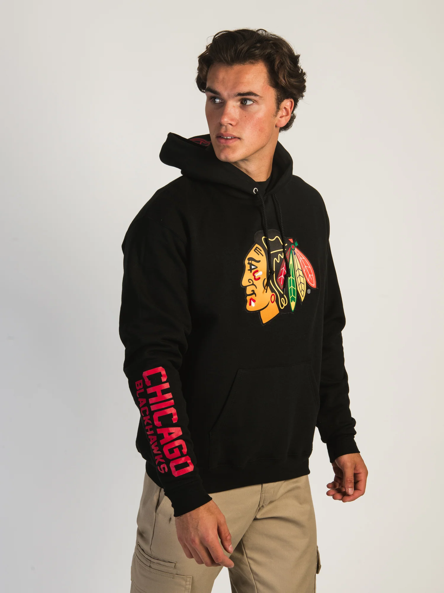 NMCHAMPION NHL CHICAGO BLACKHAWKS CENTER ICE PULLOVER HOODIE