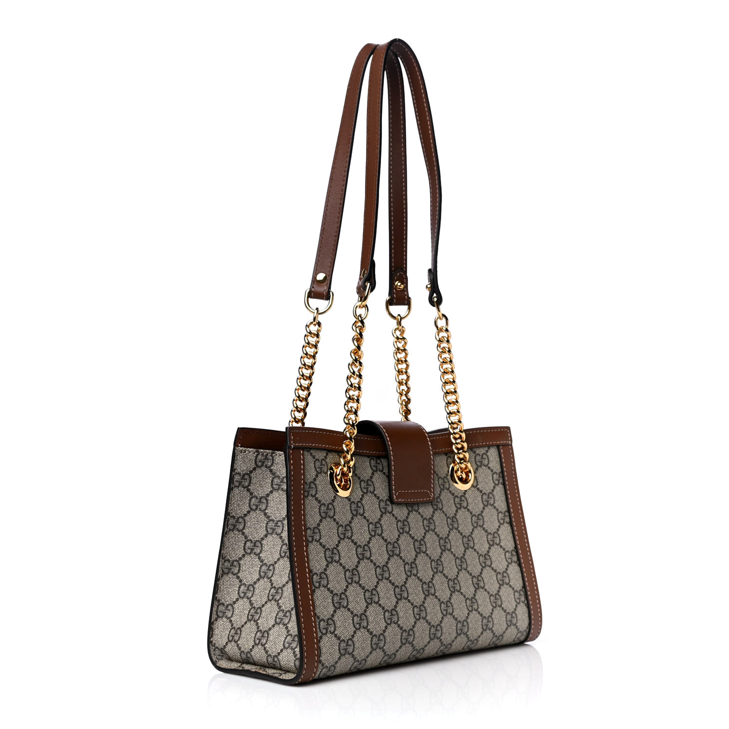 NMGG Supreme Monogram Calfskin Small Padlock Tote Beige Ebony Tuscany