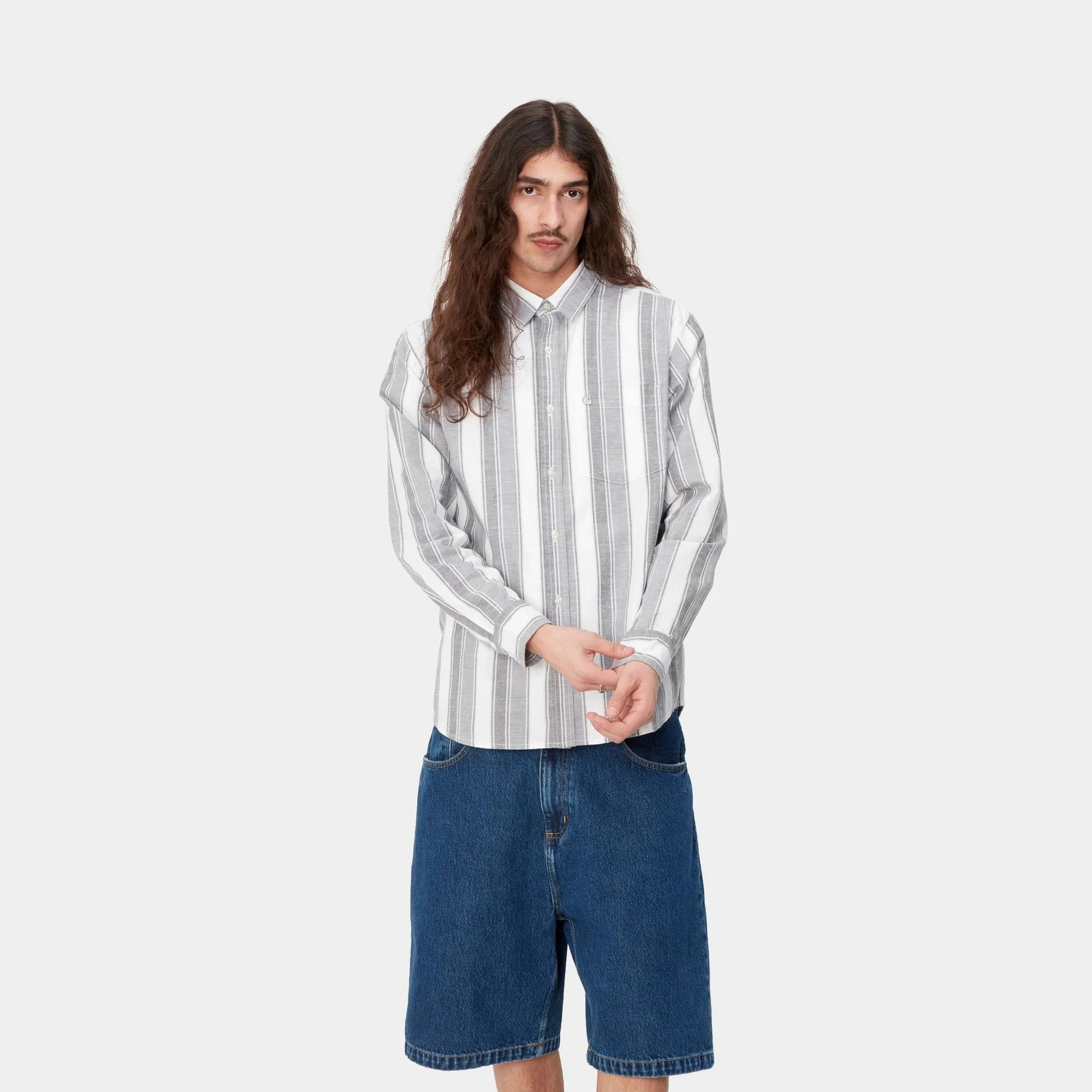 NMKendricks Stripe Shirt | Flint / Shiver