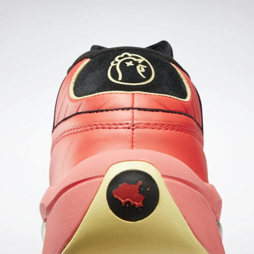 NMReebok Men's Hot Ones Question Mid Shoes - Neon Cherry Orange / Black / Yellow