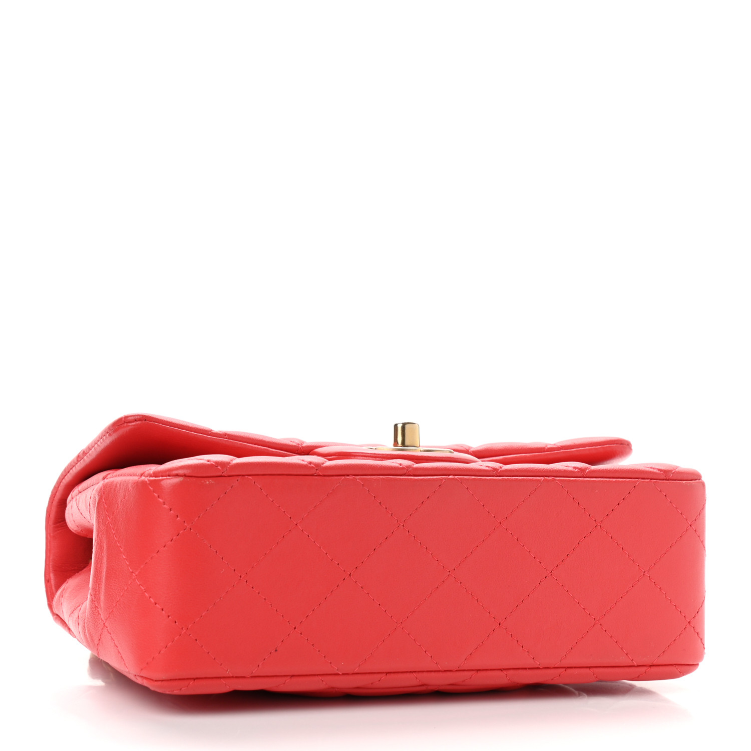 NMLambskin Quilted Mini Rectangular Flap Red