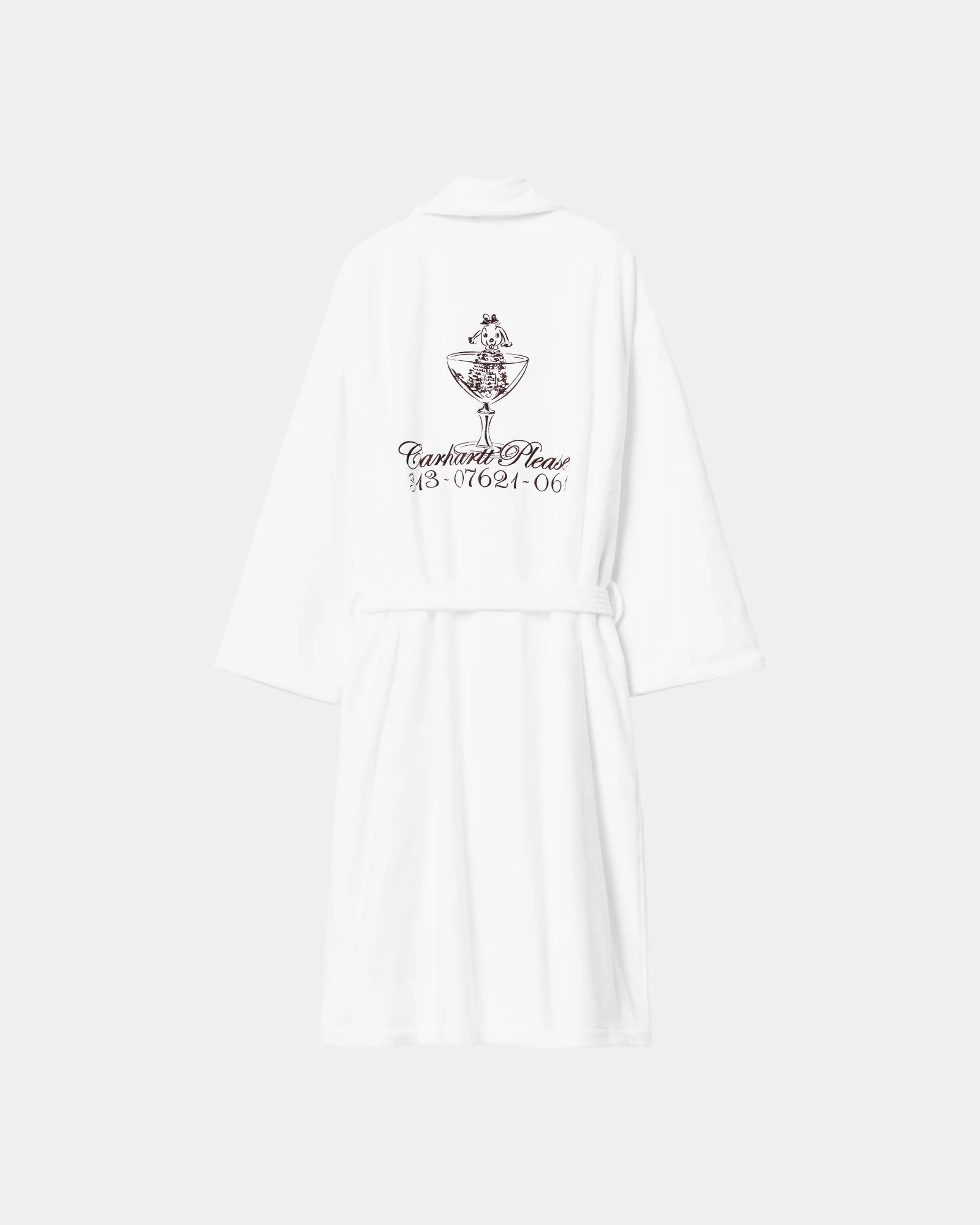 NMCarhartt Please Bathrobe | White / Bordeaux