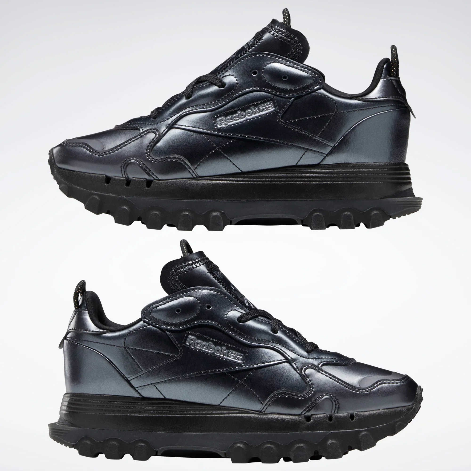 NMReebok Women's Cardi B Classic Leather Shoes - Core Black / Dark Silver