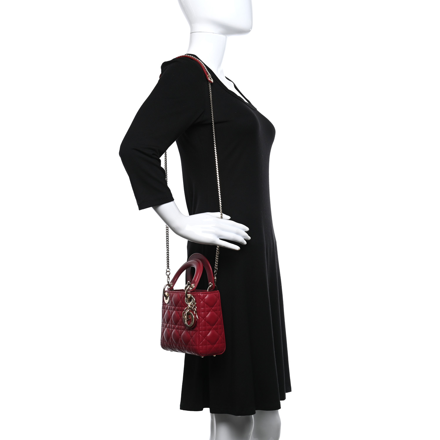 NMLambskin Cannage Mini Lady Burgundy