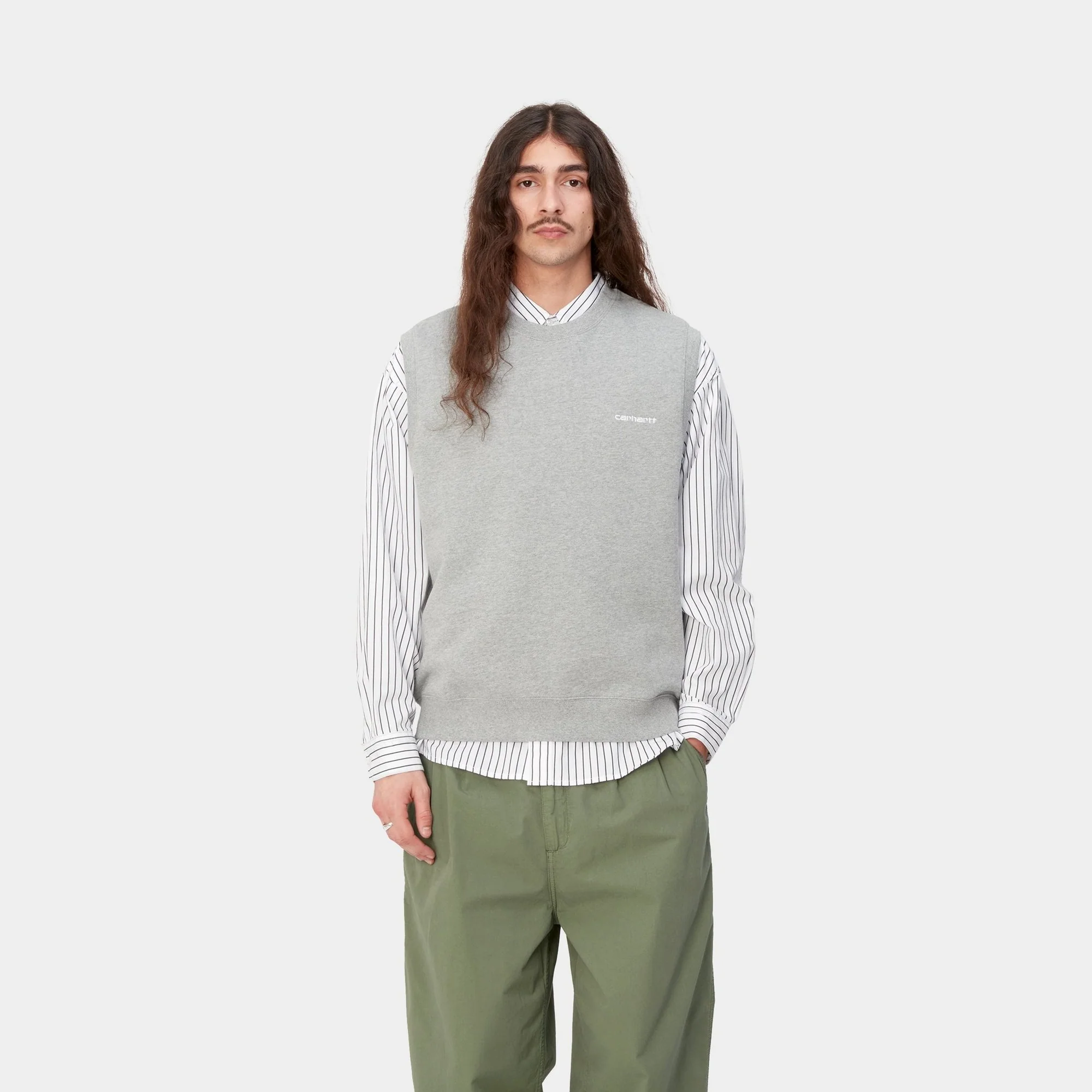 NMScript Vest Sweatshirt | Grey Heather