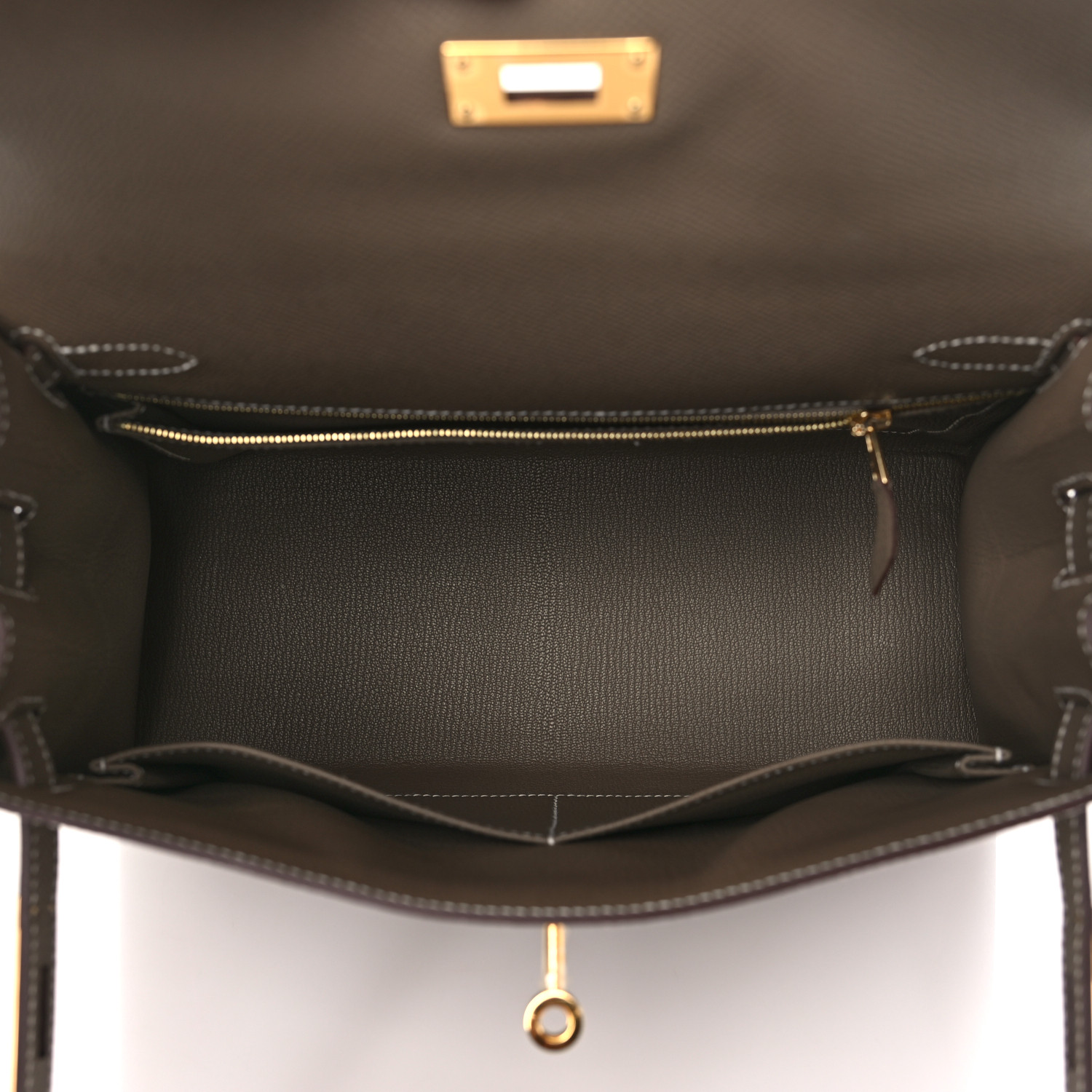 NMEpsom Kelly Sellier 28 Etoupe (Golden Lock)