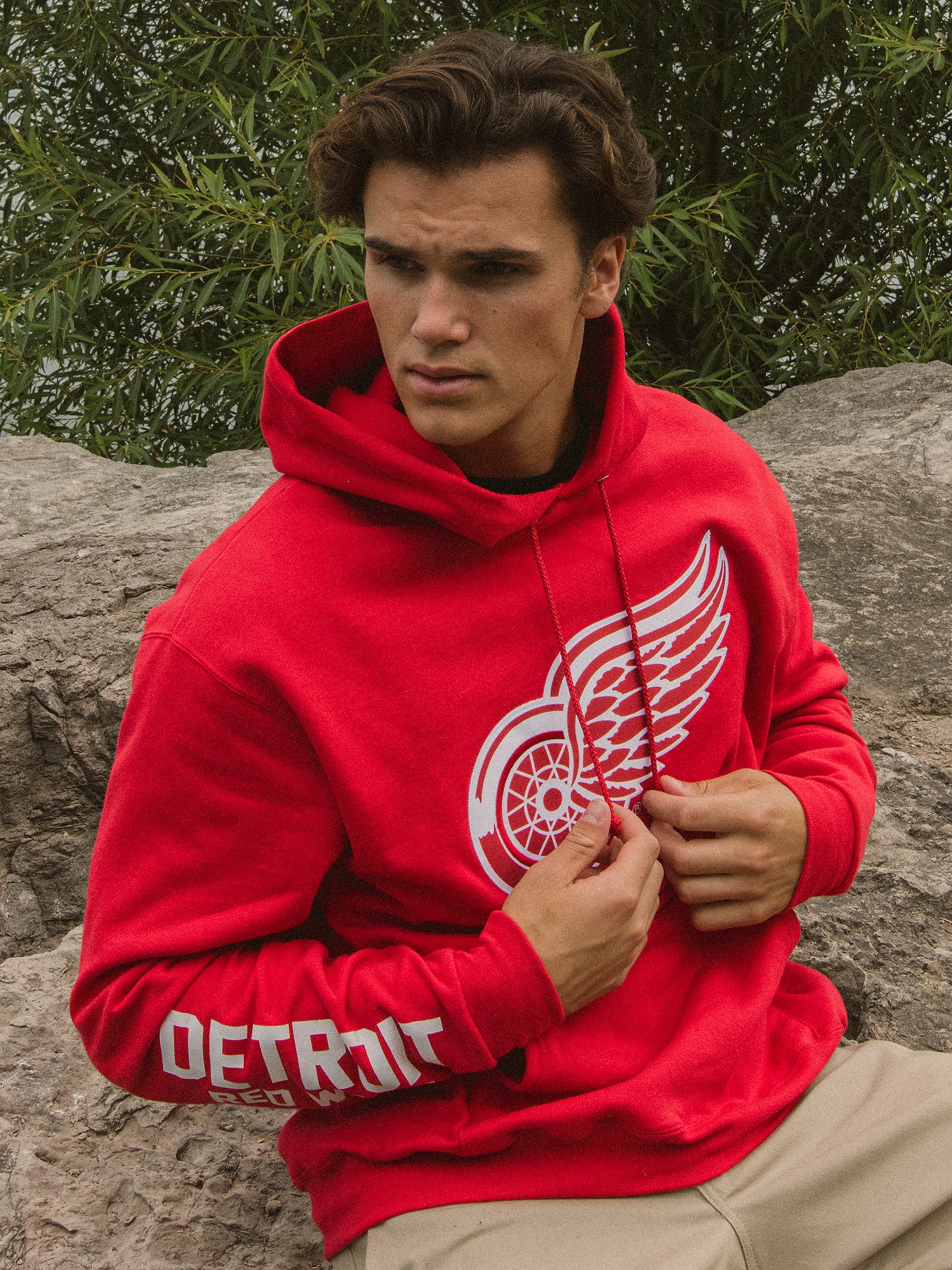 NMCHAMPION NHL DETROIT RED WINGS CENTER ICE PULL OVER HOODIE
