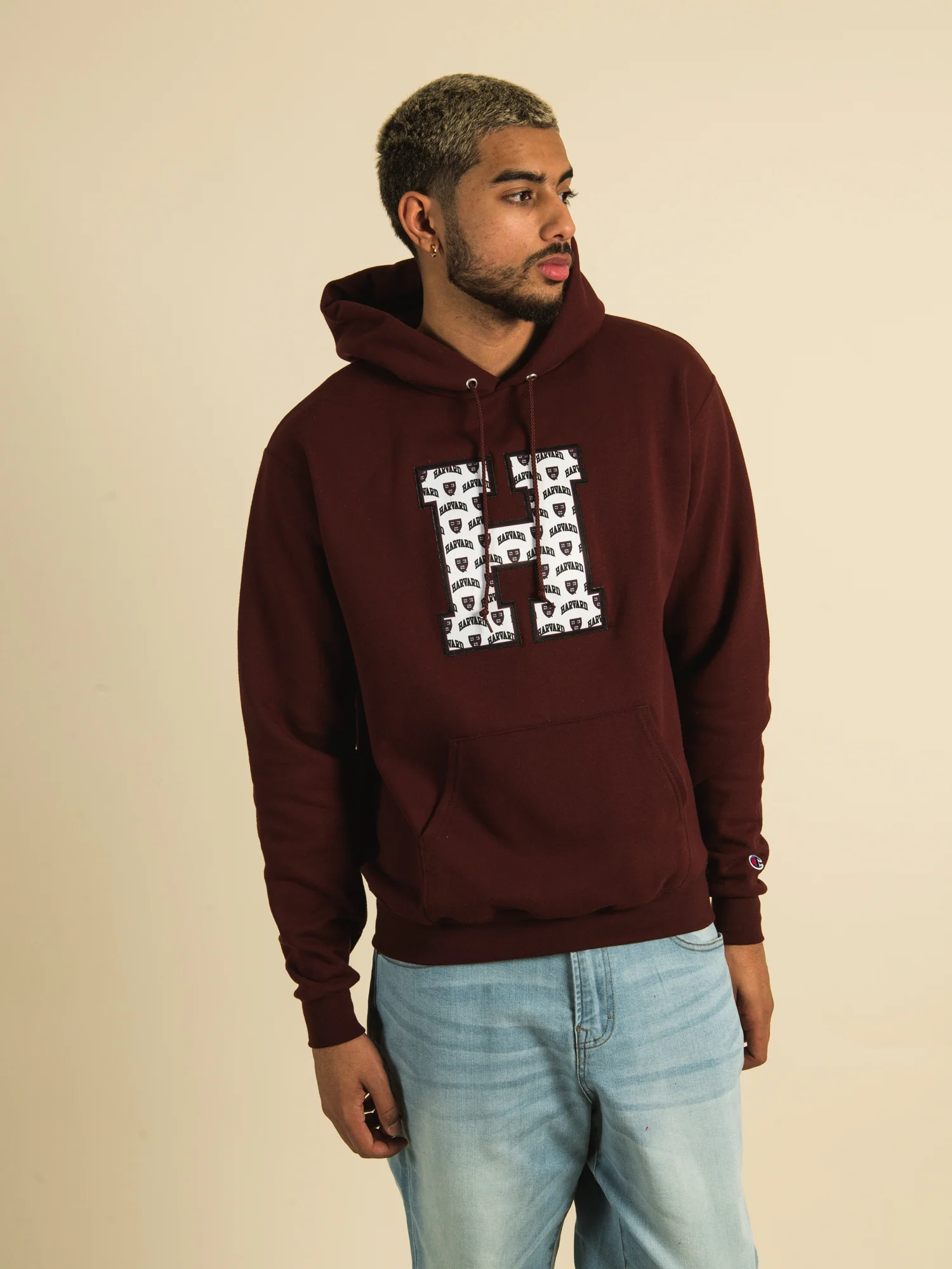 NMCHAMPION HARVARD ALL OVER PRINT PULLOVER HOODIE