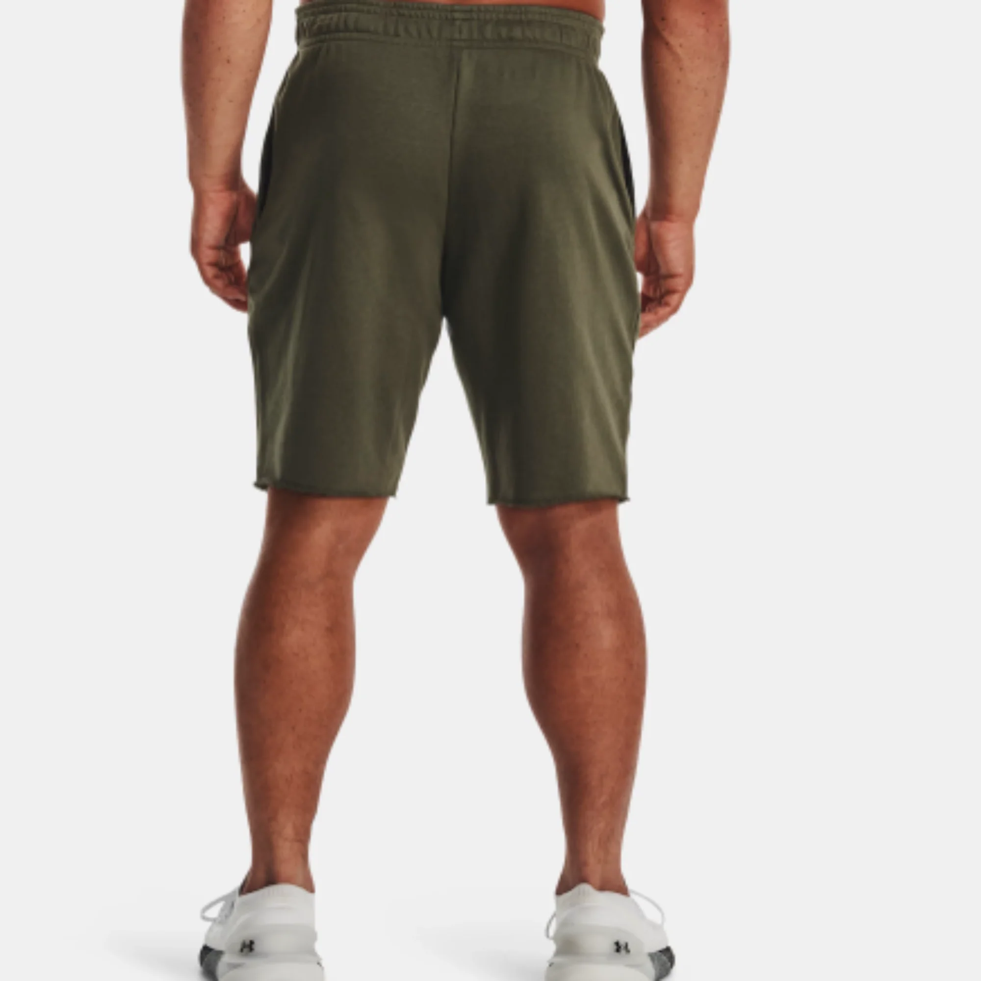 NMMen's Under Armour Rival Terry Shorts (Marine OD Green/Onyx White)