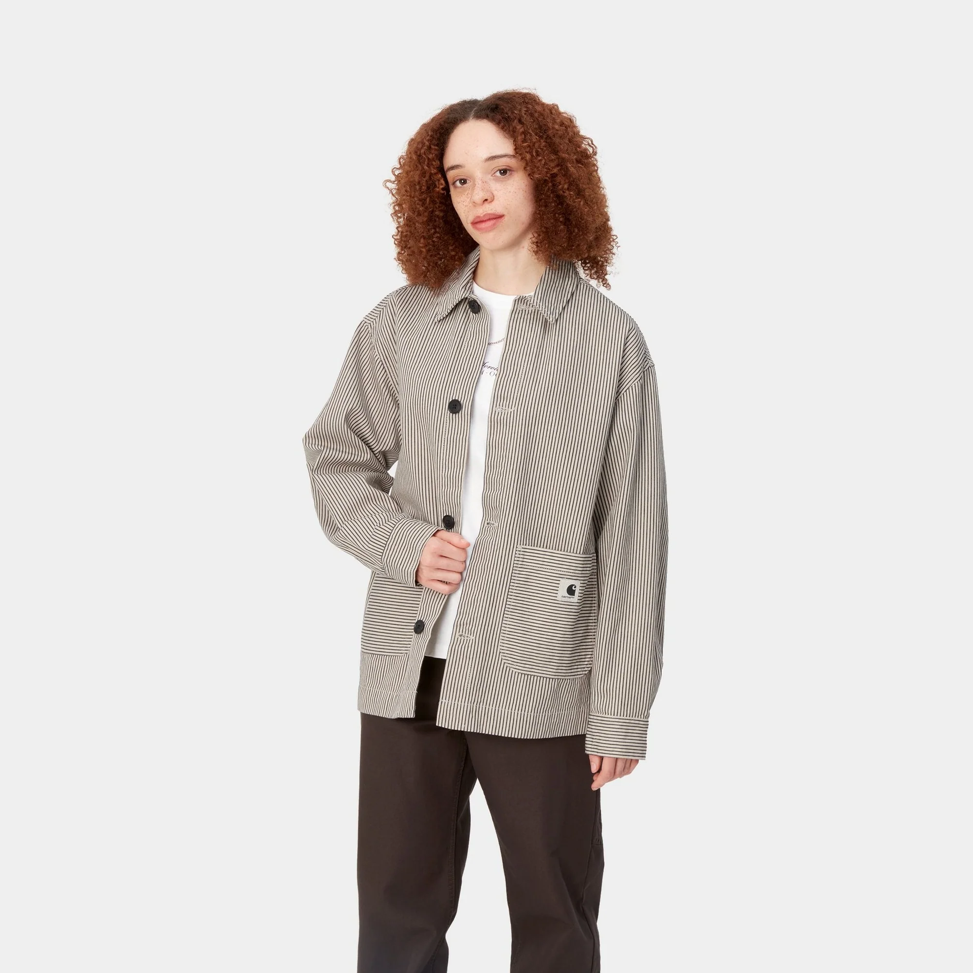 NMHaywood Stripe Coat | Wax / Black