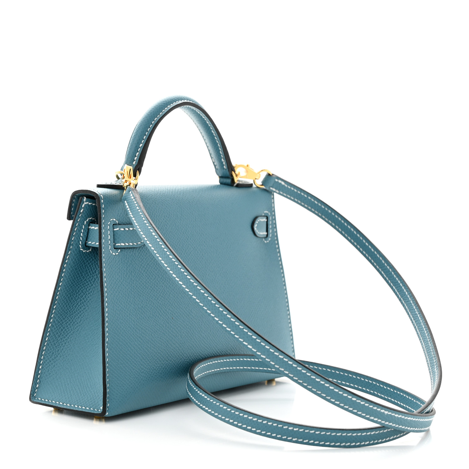 NMEpsom Mini Kelly Sellier 20 New Blue Jean