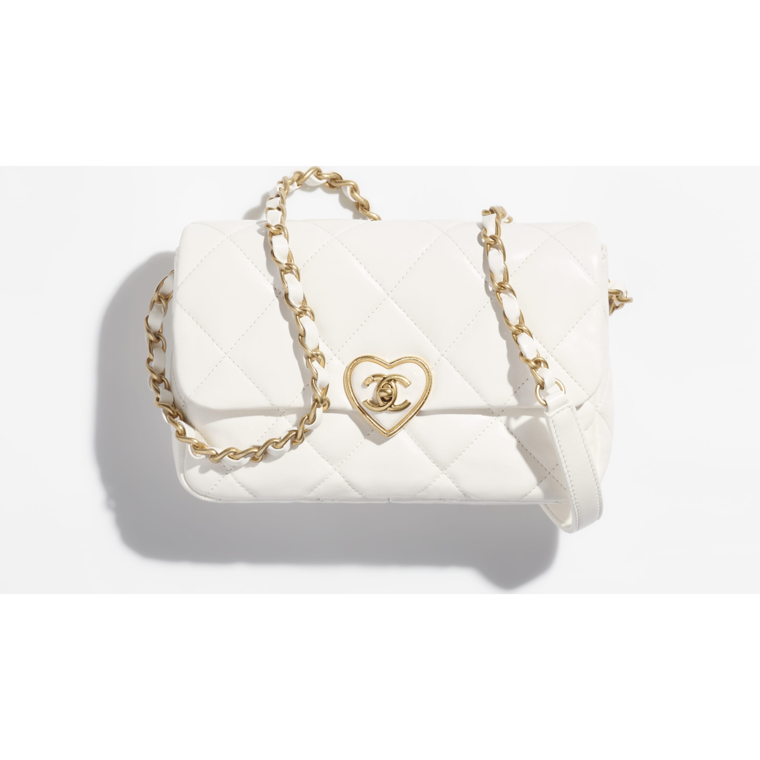 NMLambskin-SMALL FLAP BAG-White