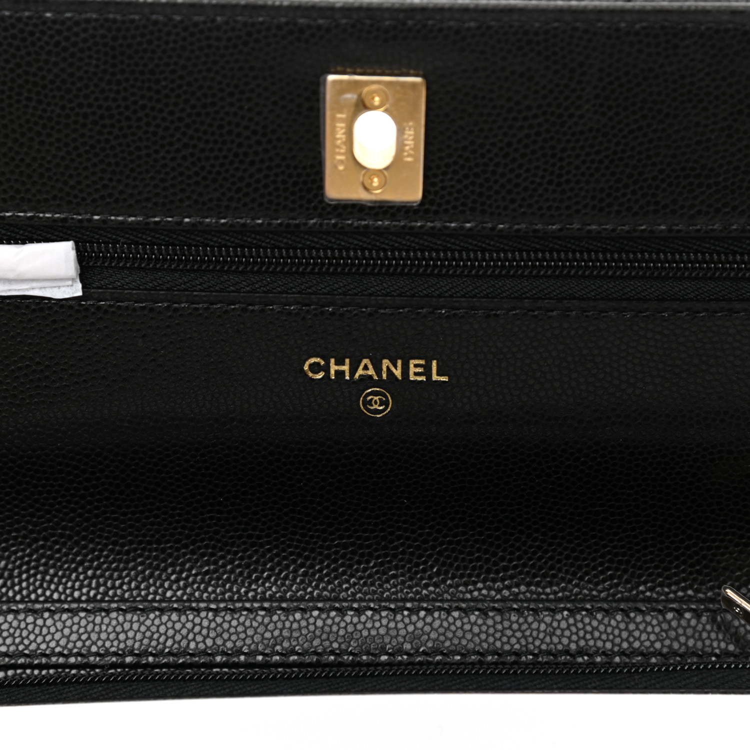 NMCaviar Quilted Twist Your Buttons Wallet On Chain WOC Black