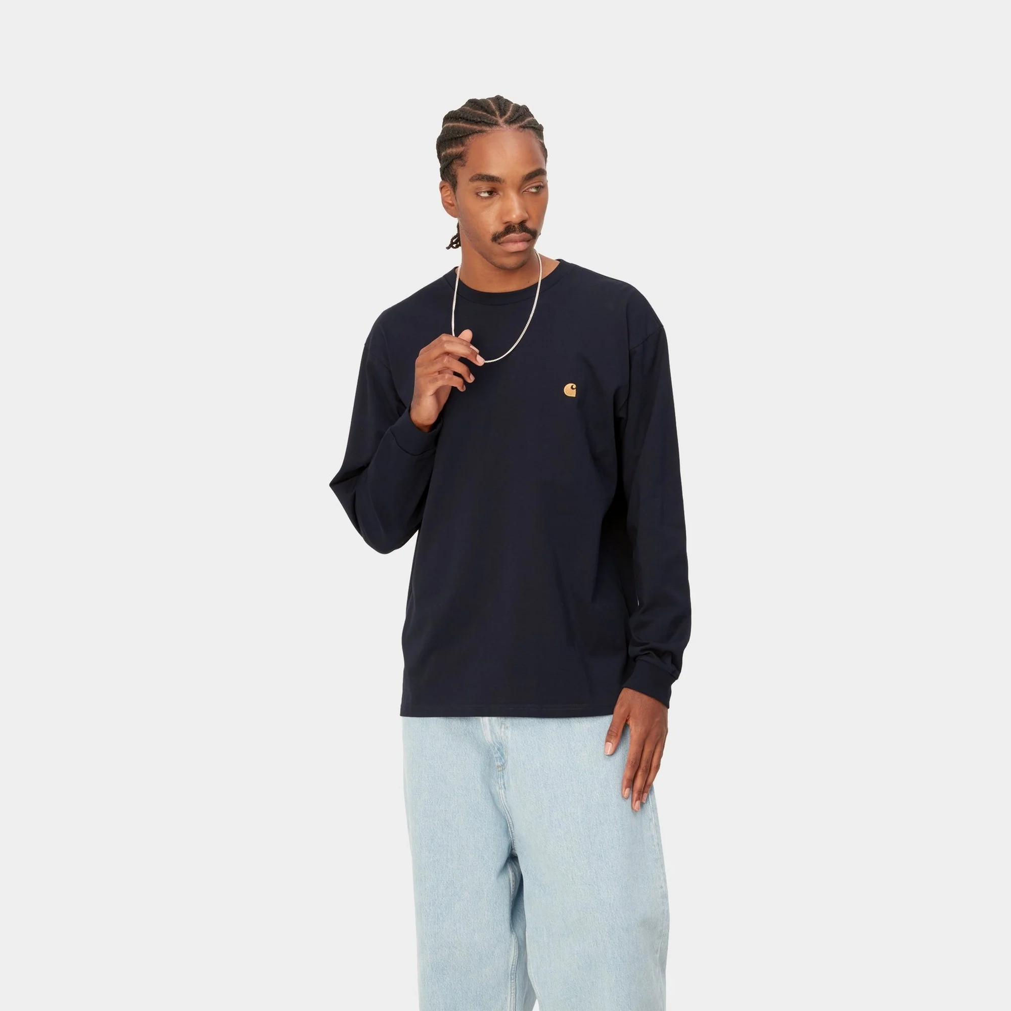 NMChase Long Sleeve T-Shirt | Dark Navy