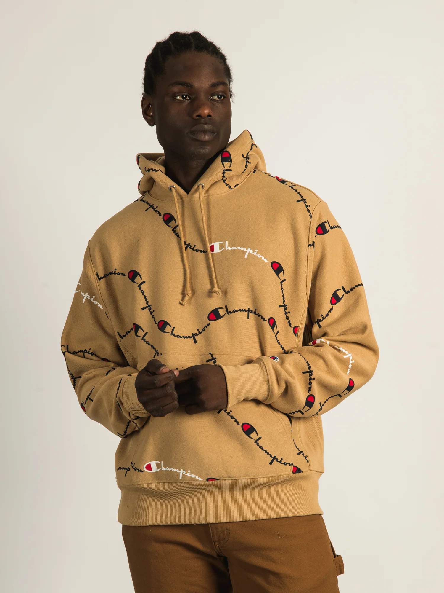 NMCHAMPION REVERSE WEAVE ALL OVER PRINT PULLOVER HOODIE