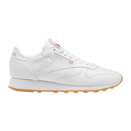 NMReebok Men's Classic Leather Shoes - Ftwr White / Pure Grey 3 / Rubber Gum