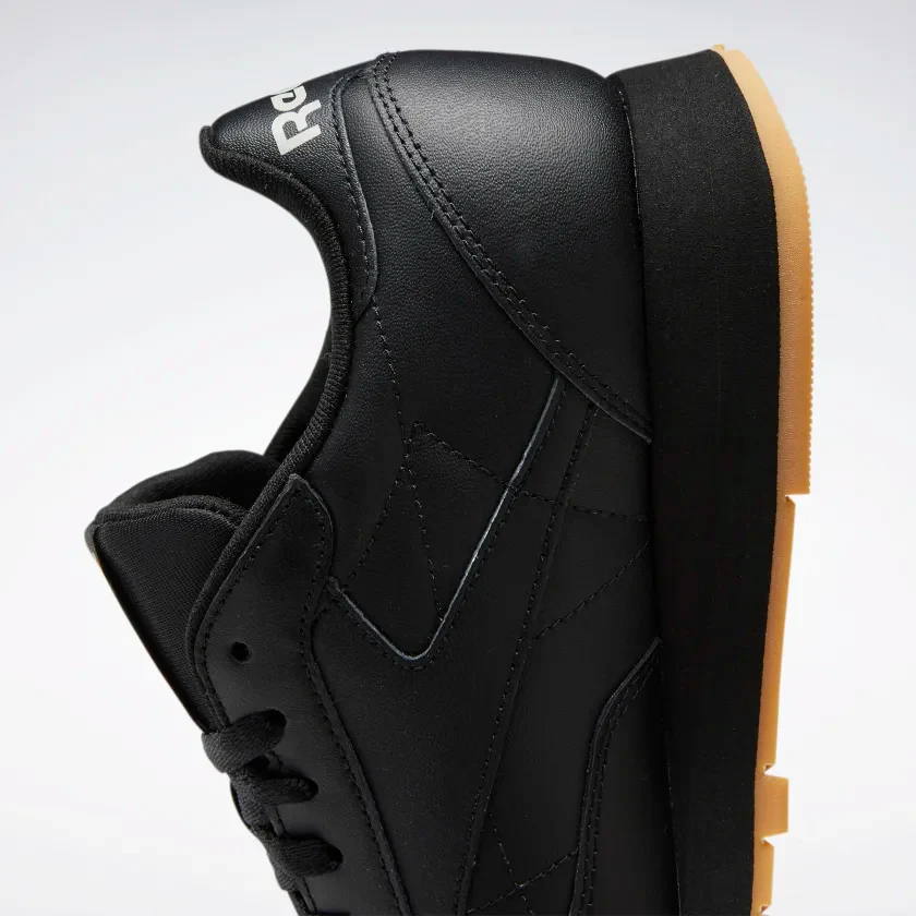 NMReebok Men's Classic Leather Shoes - Core Black / Pure Grey / Rubber Gum
