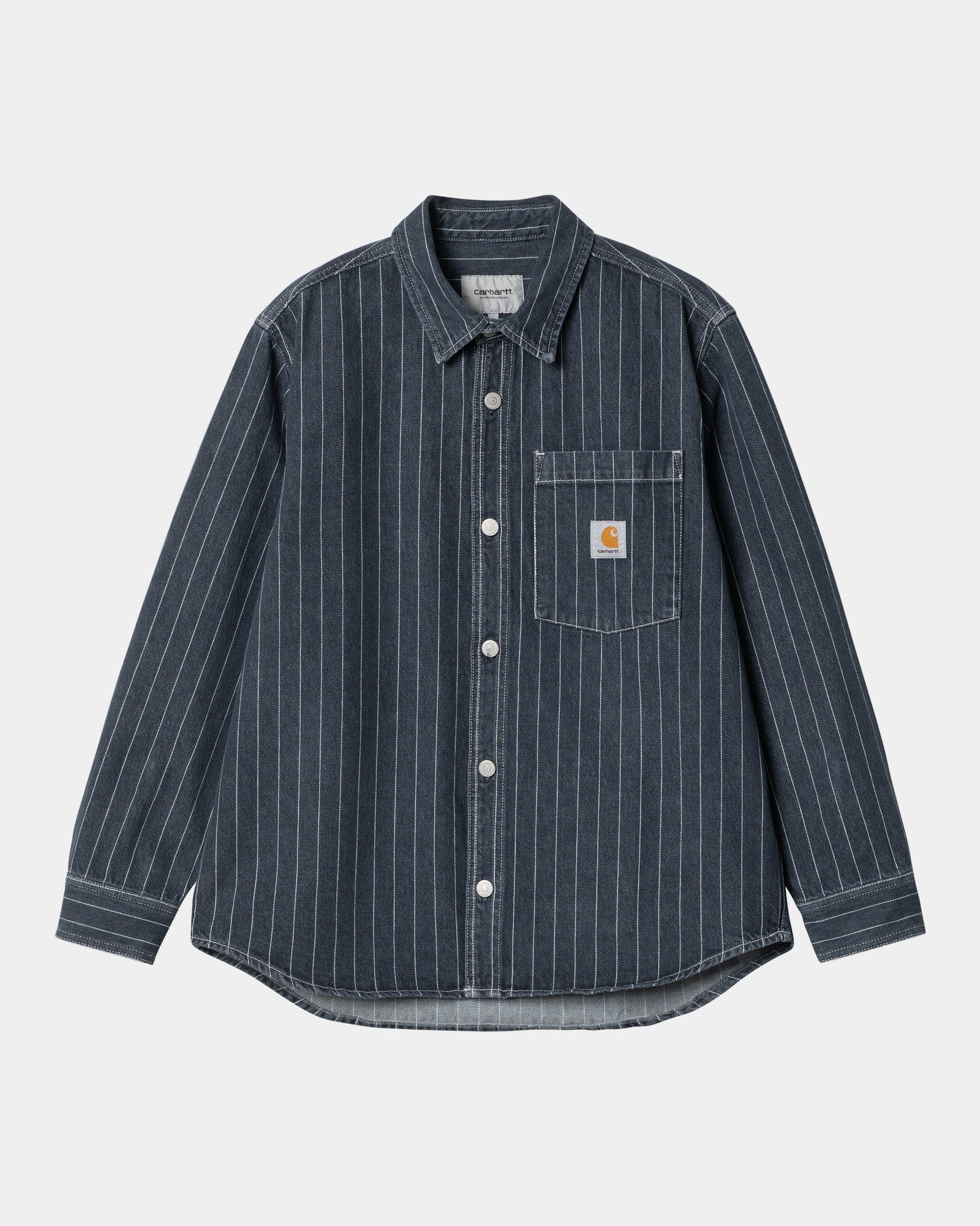 NMOrlean Stripe Shirt Jacket | Blue / White (stone washed)