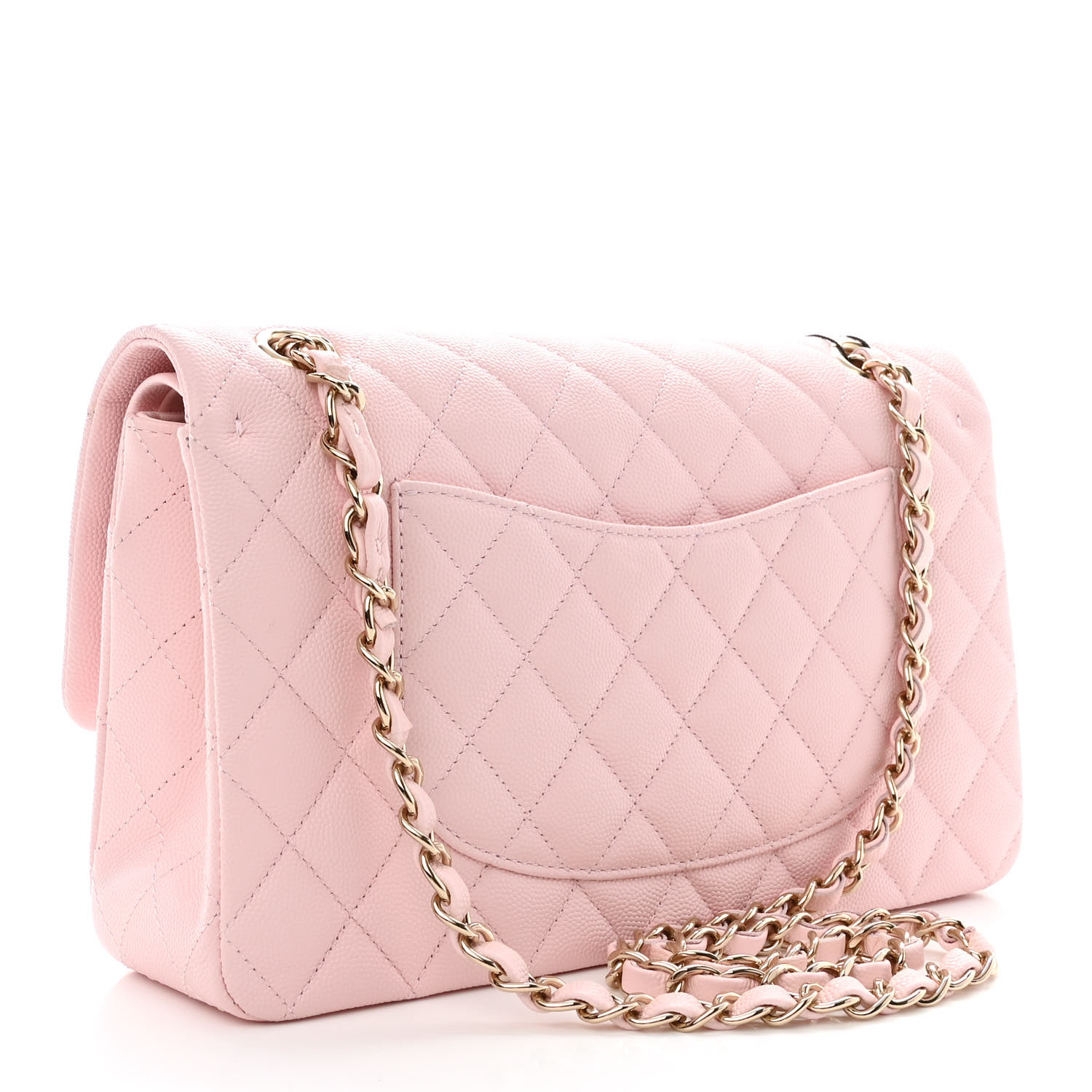 NMCaviar Quilted Medium Double Flap Light Pink