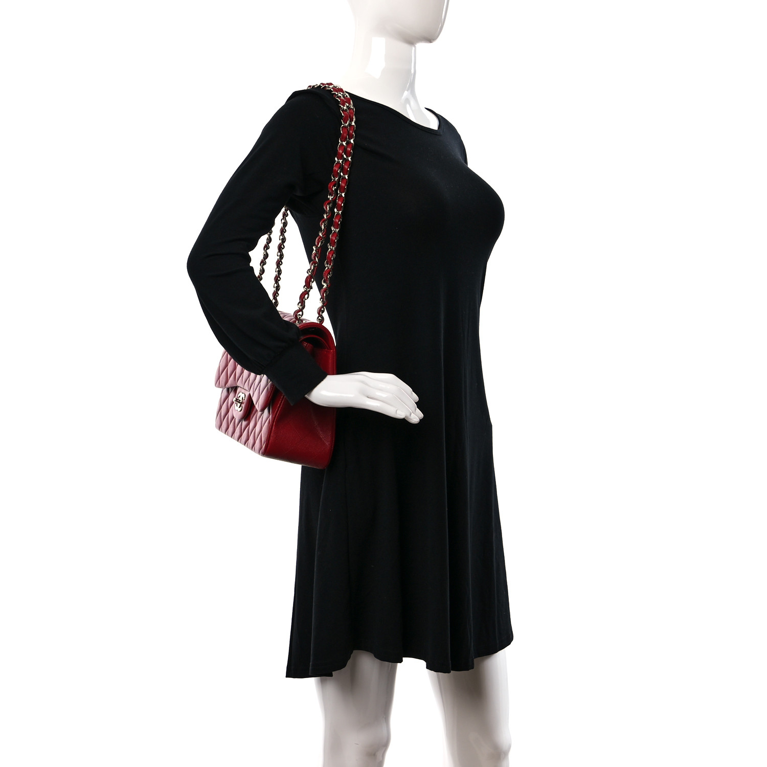 NMCaviar Quilted Jumbo Double Flap Red