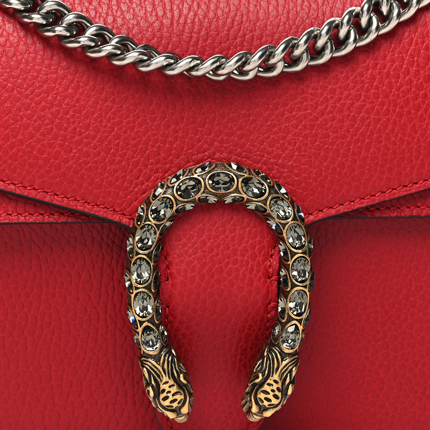 NMPebbled Calfskin Small Dionysus Shoulder Bag Red