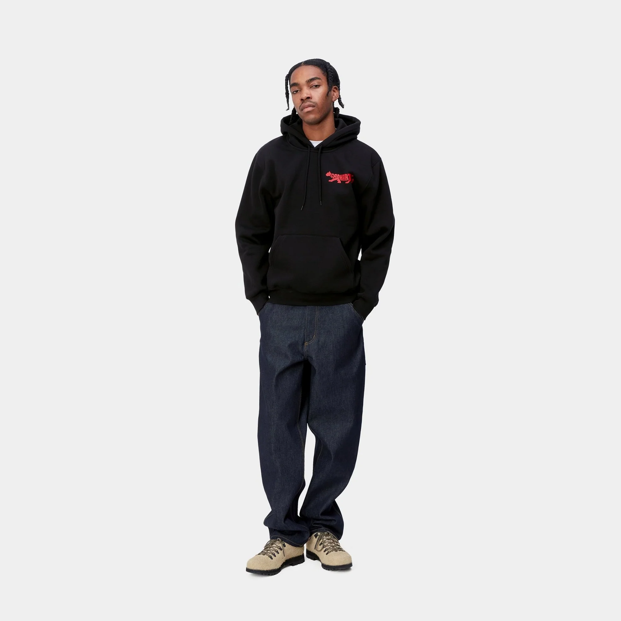 NMHooded Rocky Script Sweatshirt | Black