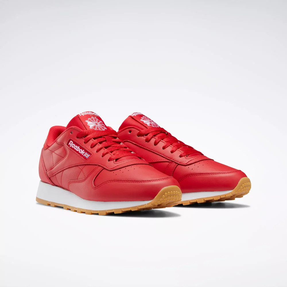NMReebok Men's Classic Leather Shoes - Vector Red / Ftwr White / Rubber Gum