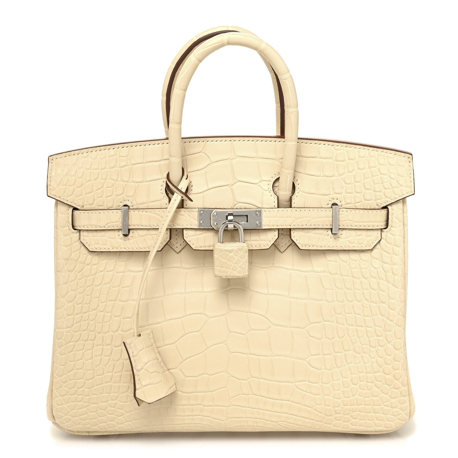 NMMatte Alligator Birkin 25 Vanille
