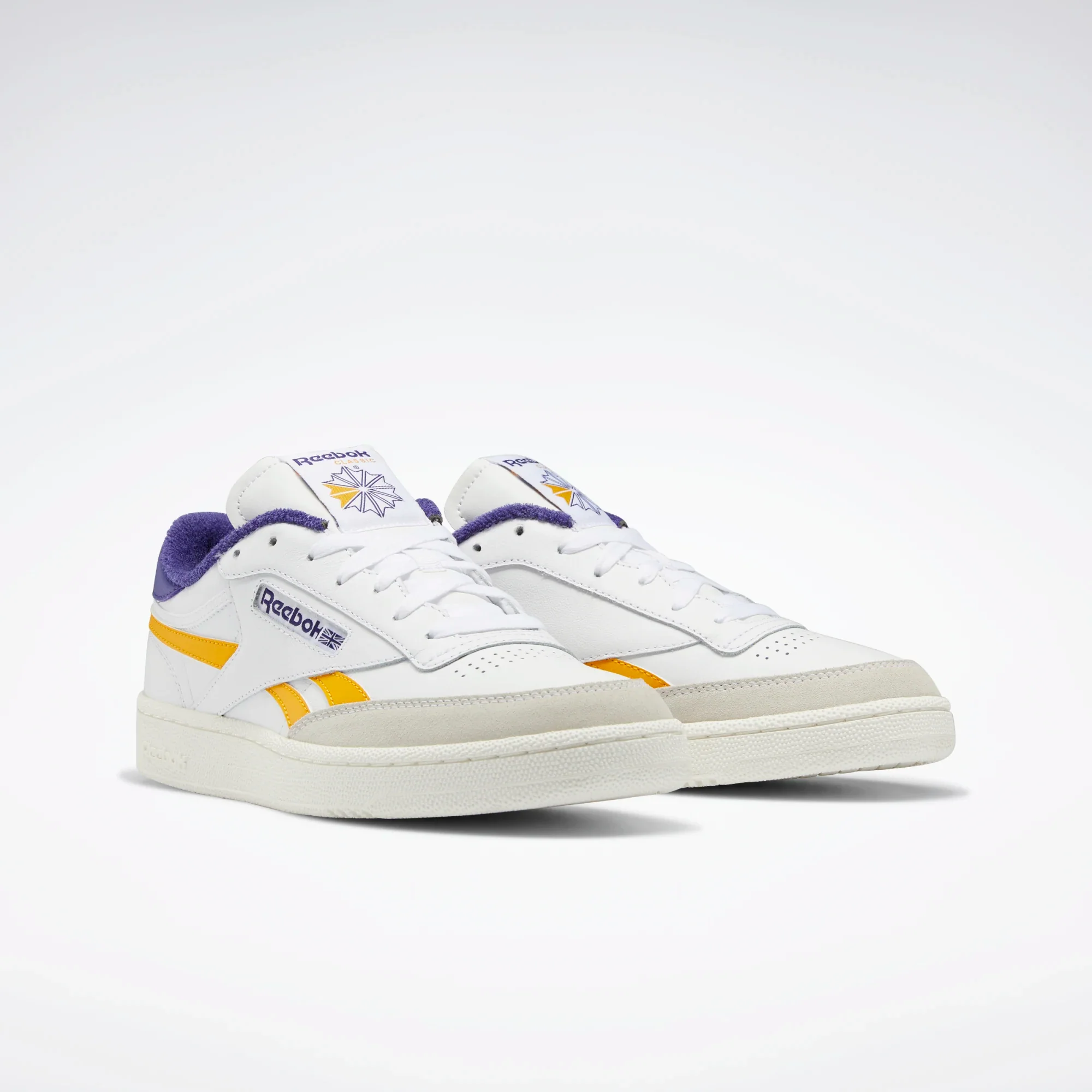 NMReebok Men's Club C Revenge Shoes - Cloud White / Collegiate Gold / Bold Purple