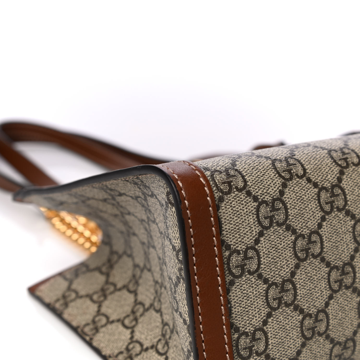 NMGG Supreme Monogram Calfskin Small Padlock Tote Beige Ebony Tuscany