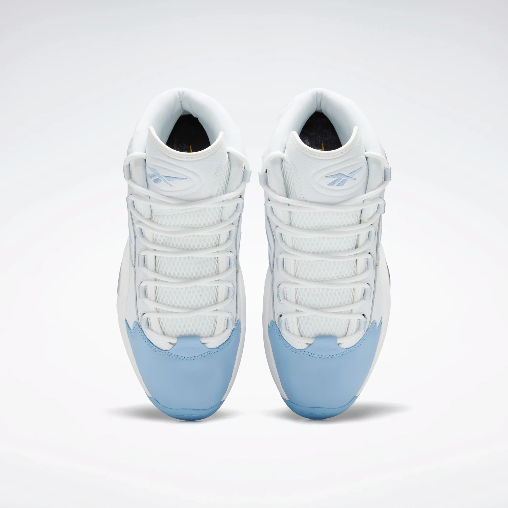 NMReebok Men's Question Mid Basketball Shoes - Ftwr White / Fluid Blue / Toxic Yellow