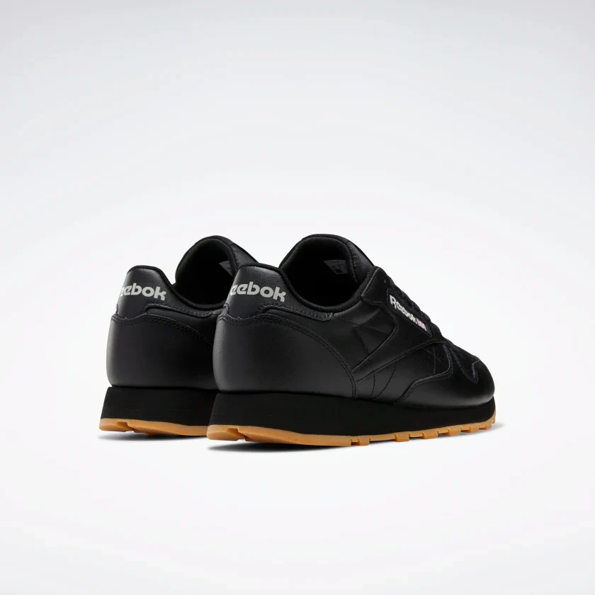 NMReebok Men's Classic Leather Shoes - Core Black / Pure Grey / Rubber Gum