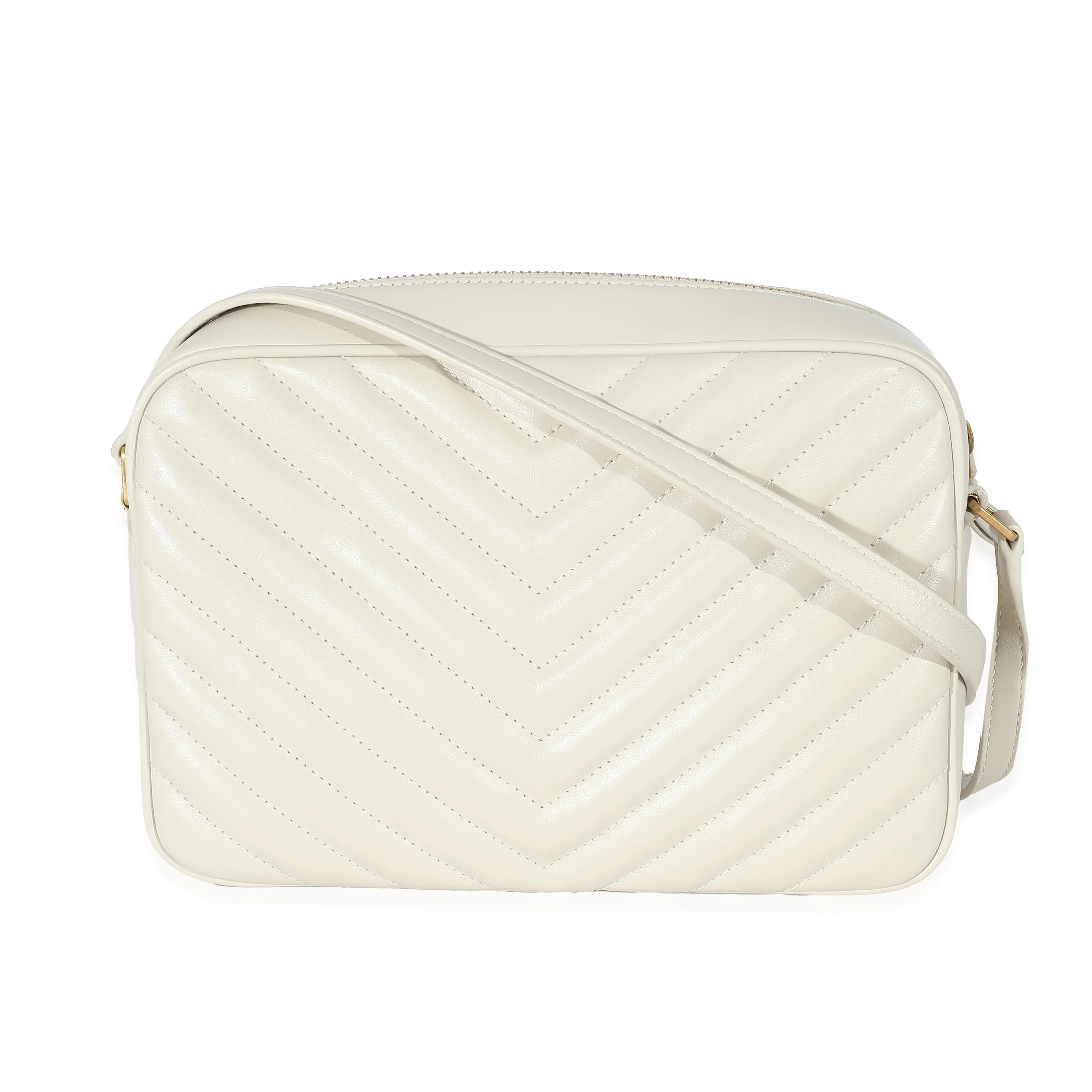 NMSaint Laurent Crema Soft Chevron Quilted Leather Lou Camera Bag