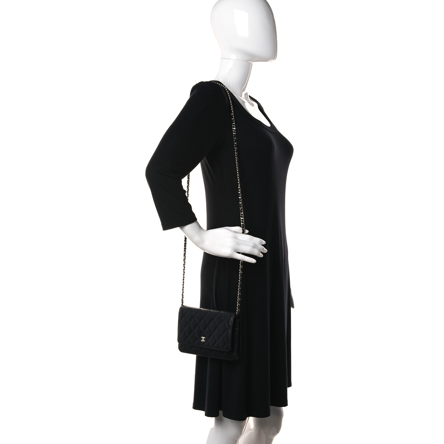 NMCaviar Quilted Wallet On Chain WOC Black