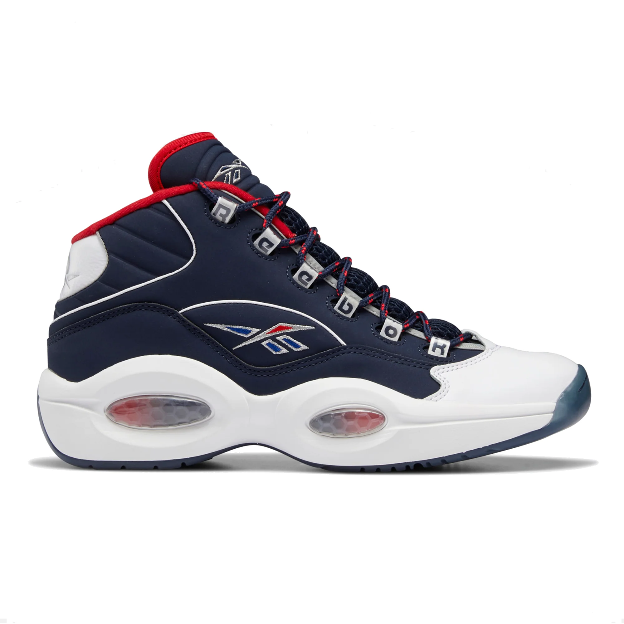 NMReebok Men's Question Mid Basketball Shoes - Vector Navy / Ftwr White / Vector Red
