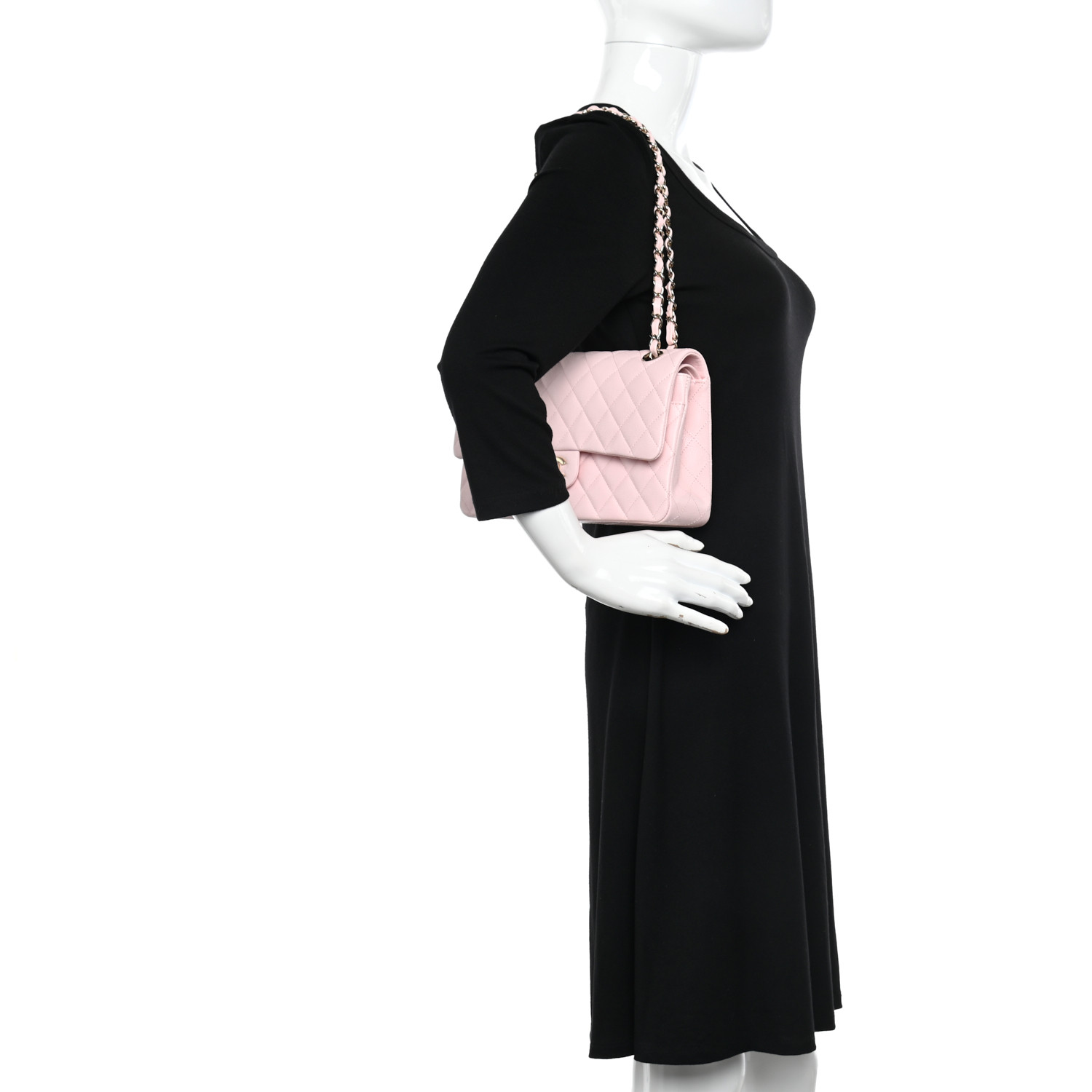 NMCaviar Quilted Medium Double Flap Light Pink