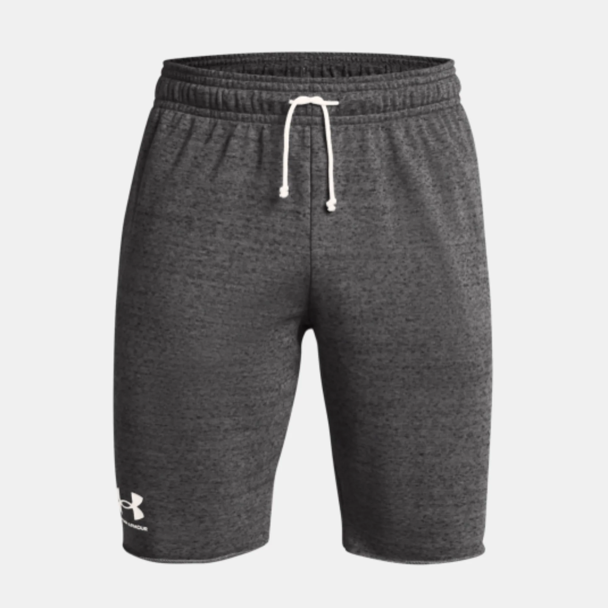 NMMen's Under Armour Rival Terry Shorts (Castlerock Light Heather/Onyx White)