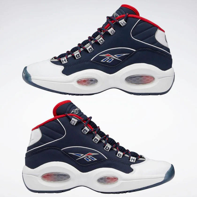 NMReebok Men's Question Mid Basketball Shoes - Vector Navy / Ftwr White / Vector Red