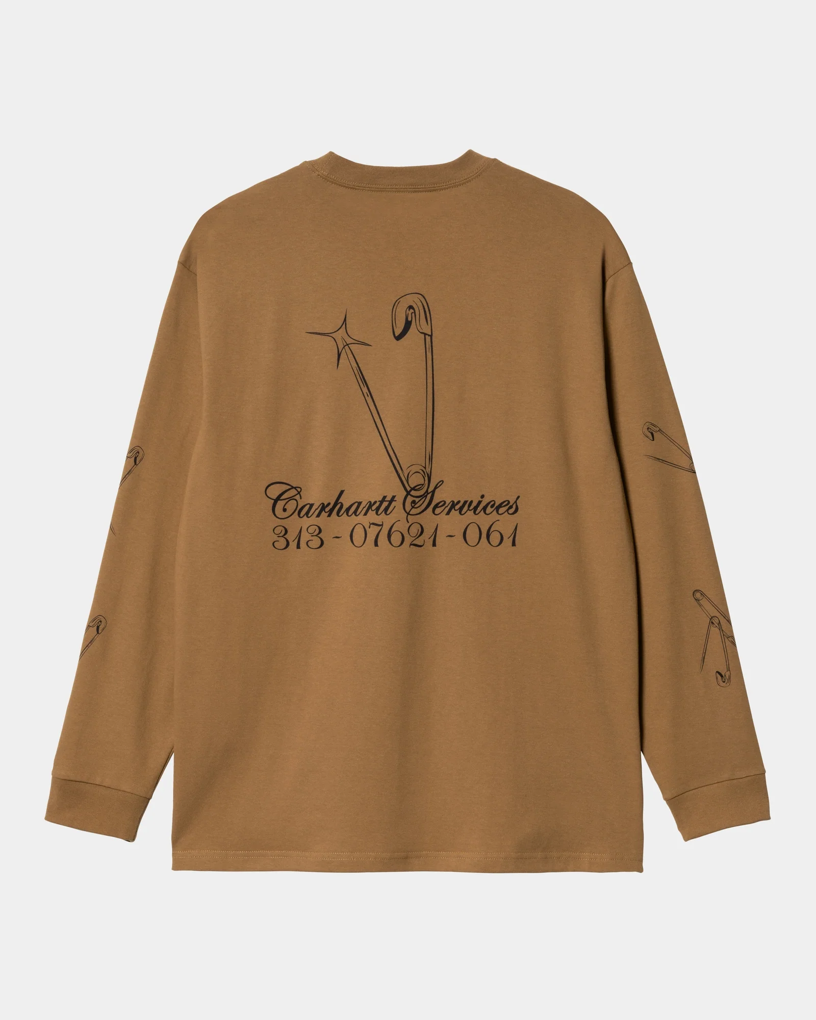 NMSafety Pin Long Sleeve T-Shirt | Hamilton Brown
