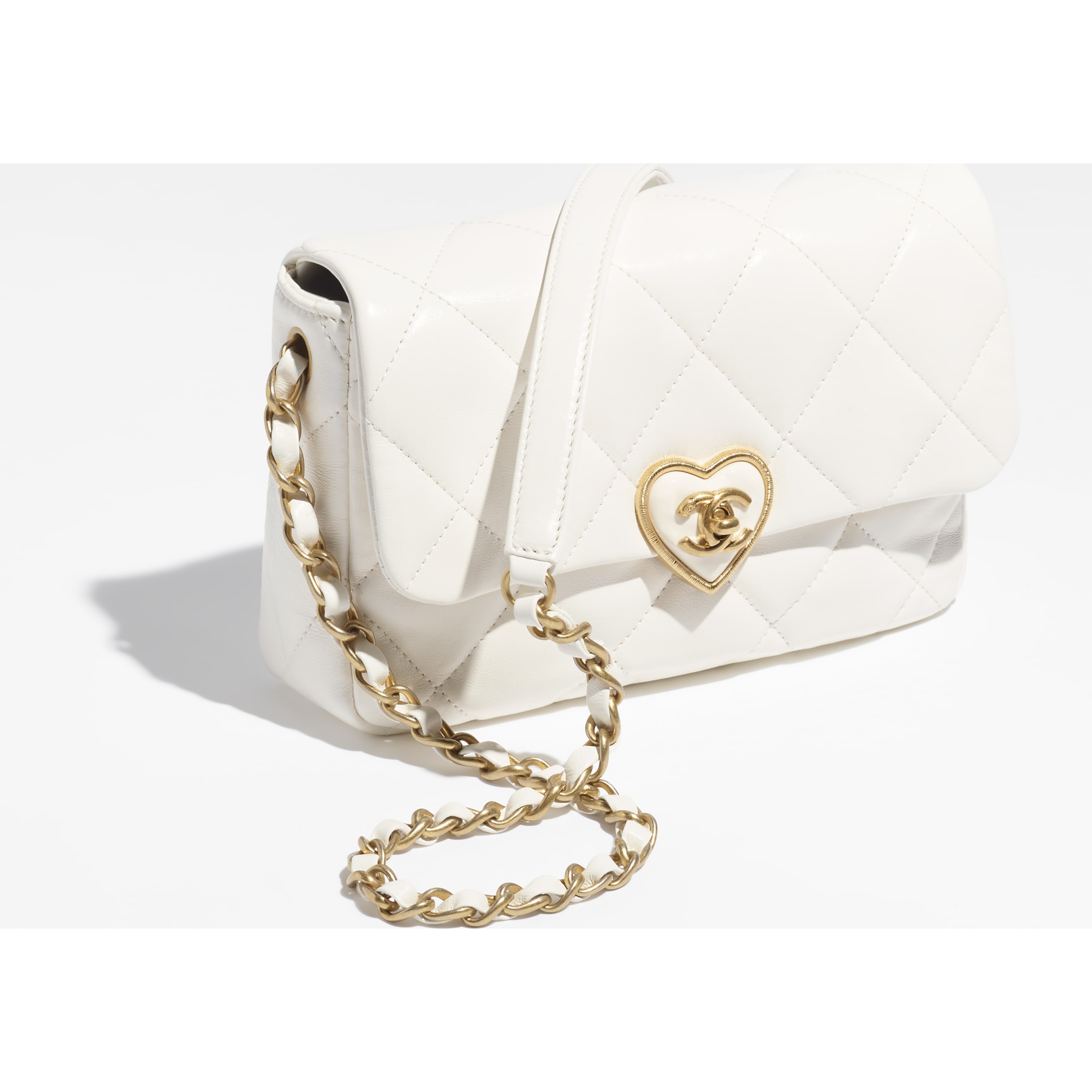 NMLambskin-SMALL FLAP BAG-White