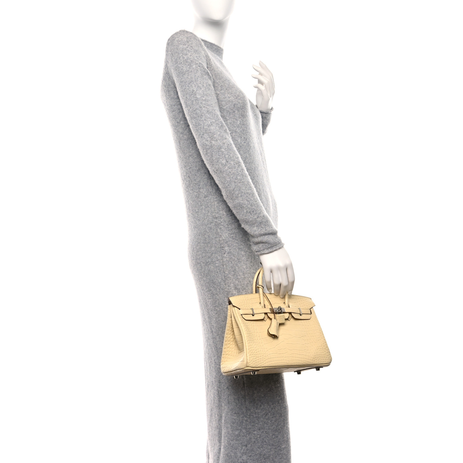 NMMatte Alligator Birkin 25 Vanille