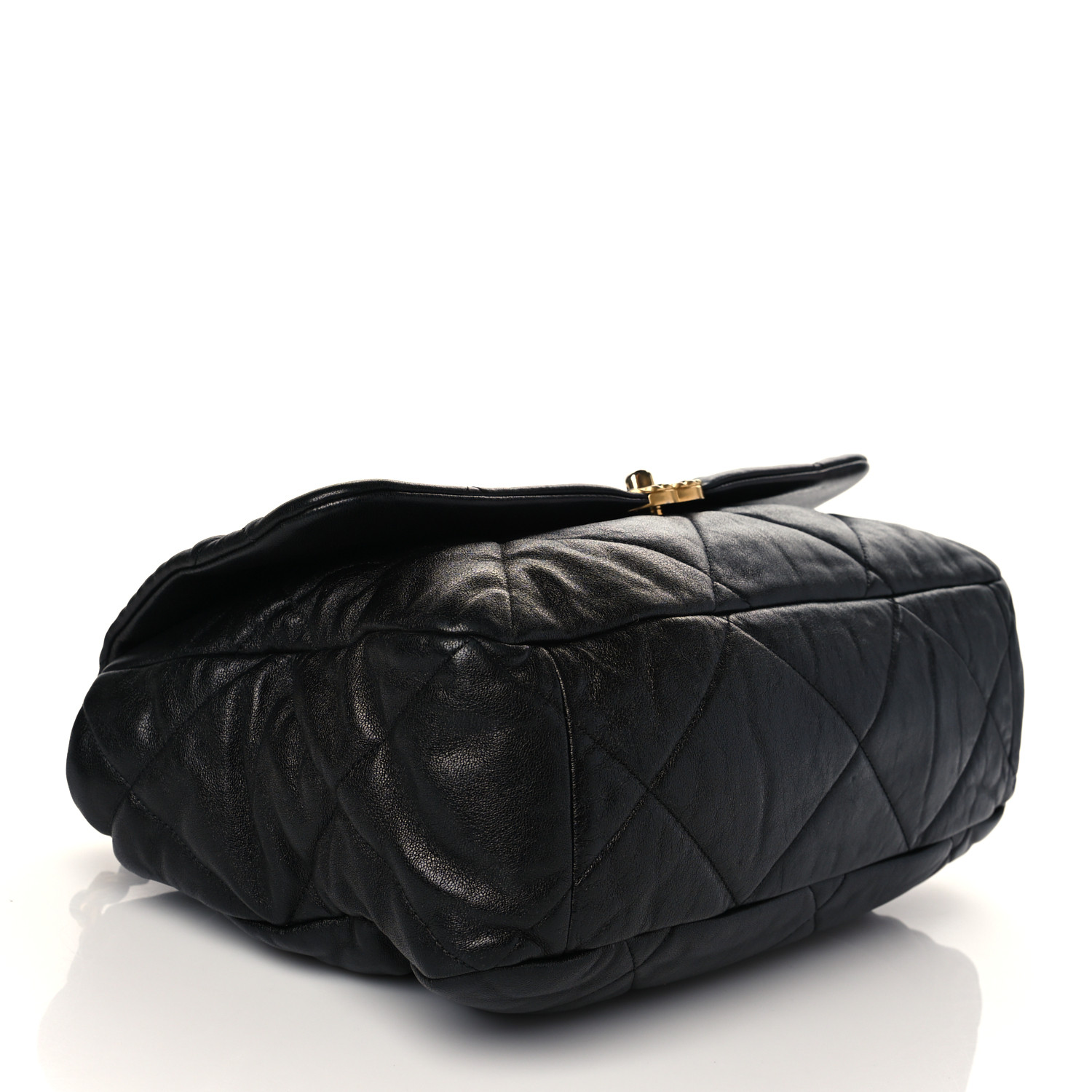 NMLambskin Quilted Maxi Chanel 19 Flap Black