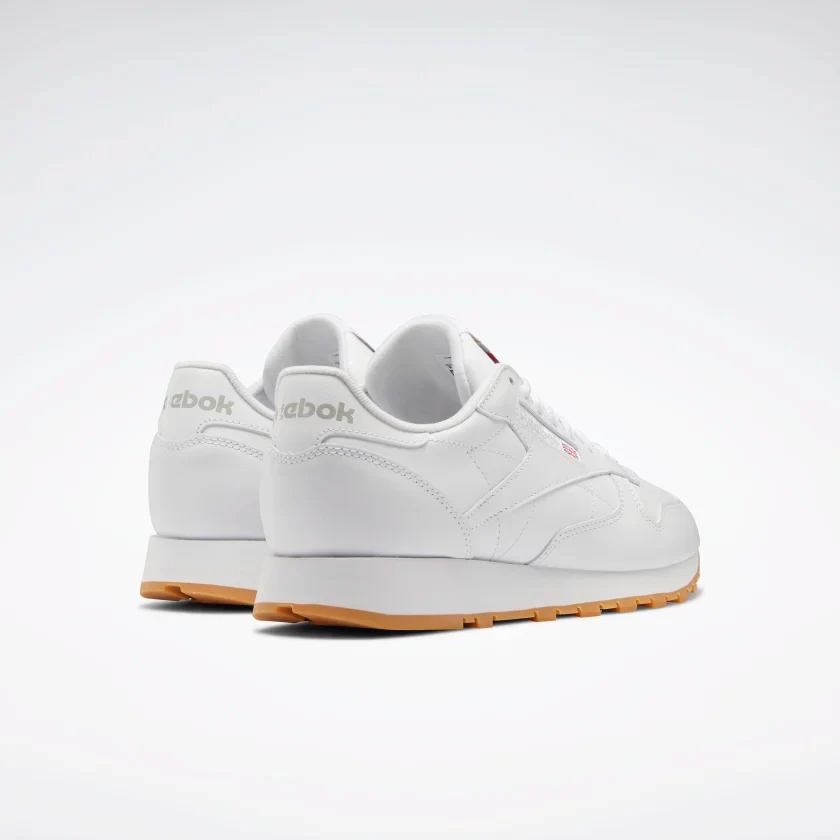NMReebok Men's Classic Leather Shoes - Ftwr White / Pure Grey 3 / Rubber Gum
