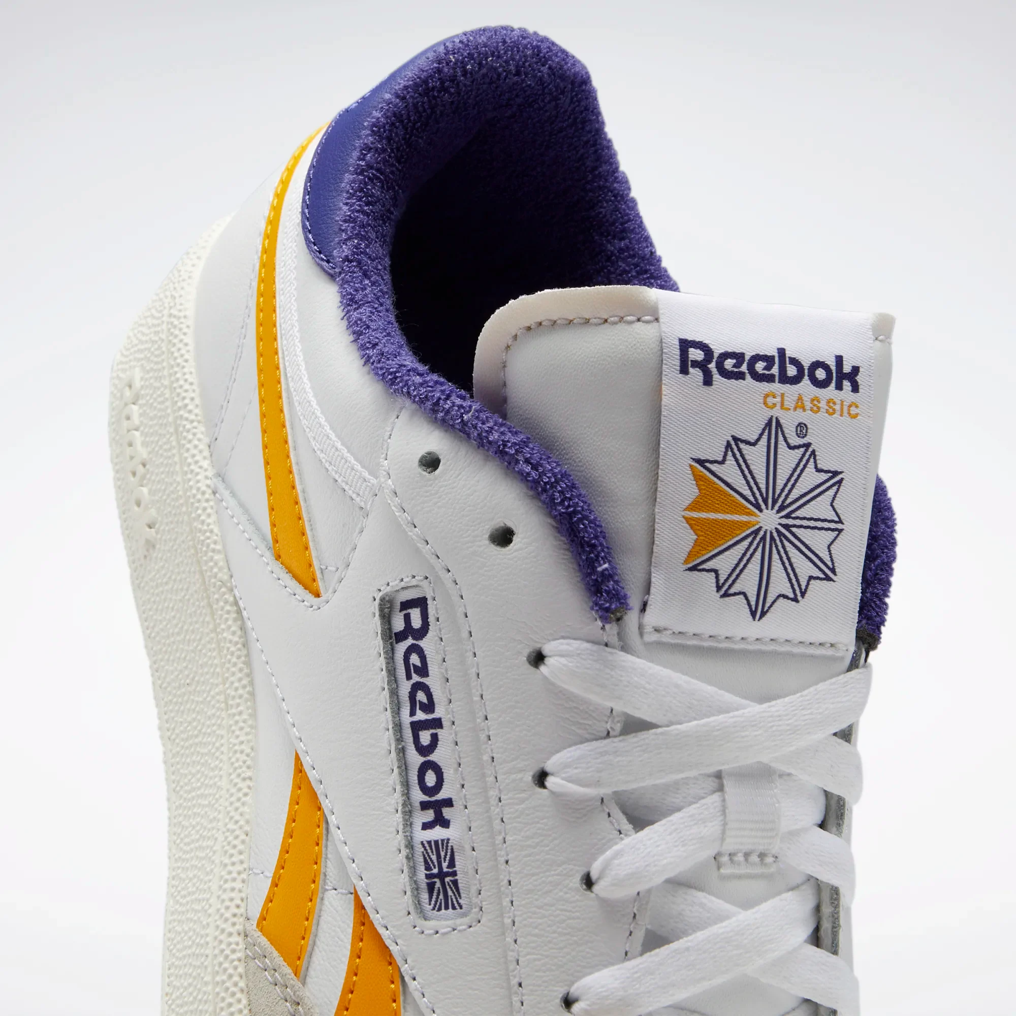 NMReebok Men's Club C Revenge Shoes - Cloud White / Collegiate Gold / Bold Purple