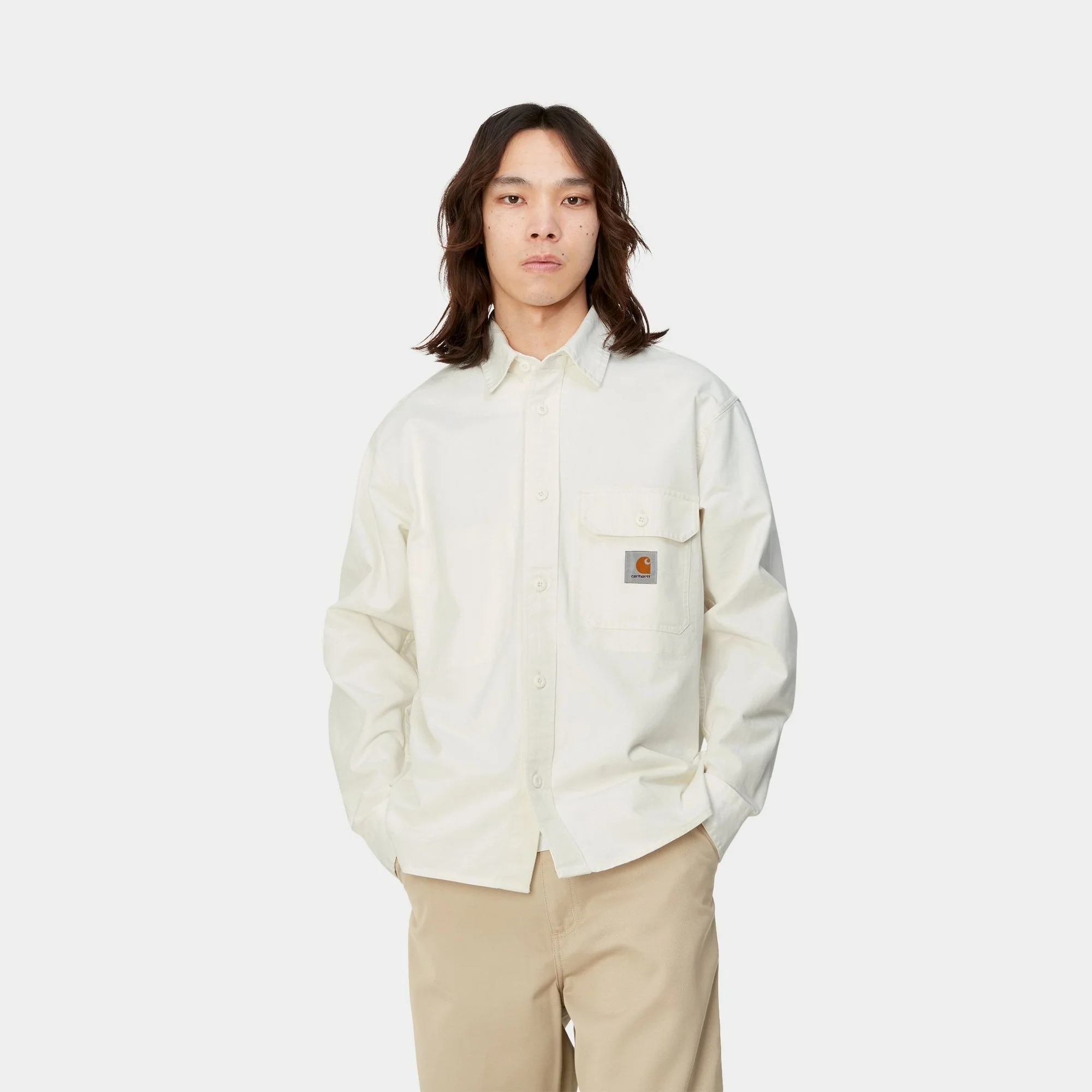 NMReno Shirt Jacket | Off-White (garment dyed)