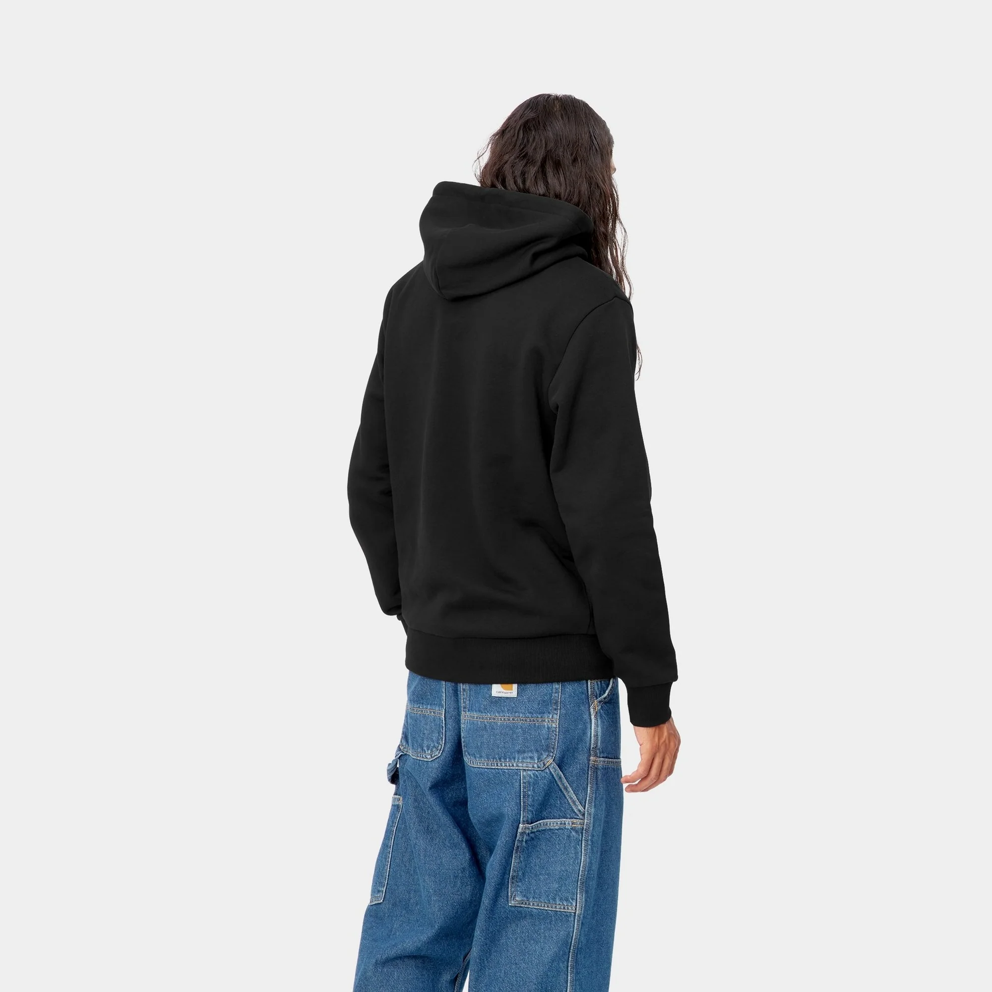 NMHooded Script Embroidery Sweatshirt | Black / White