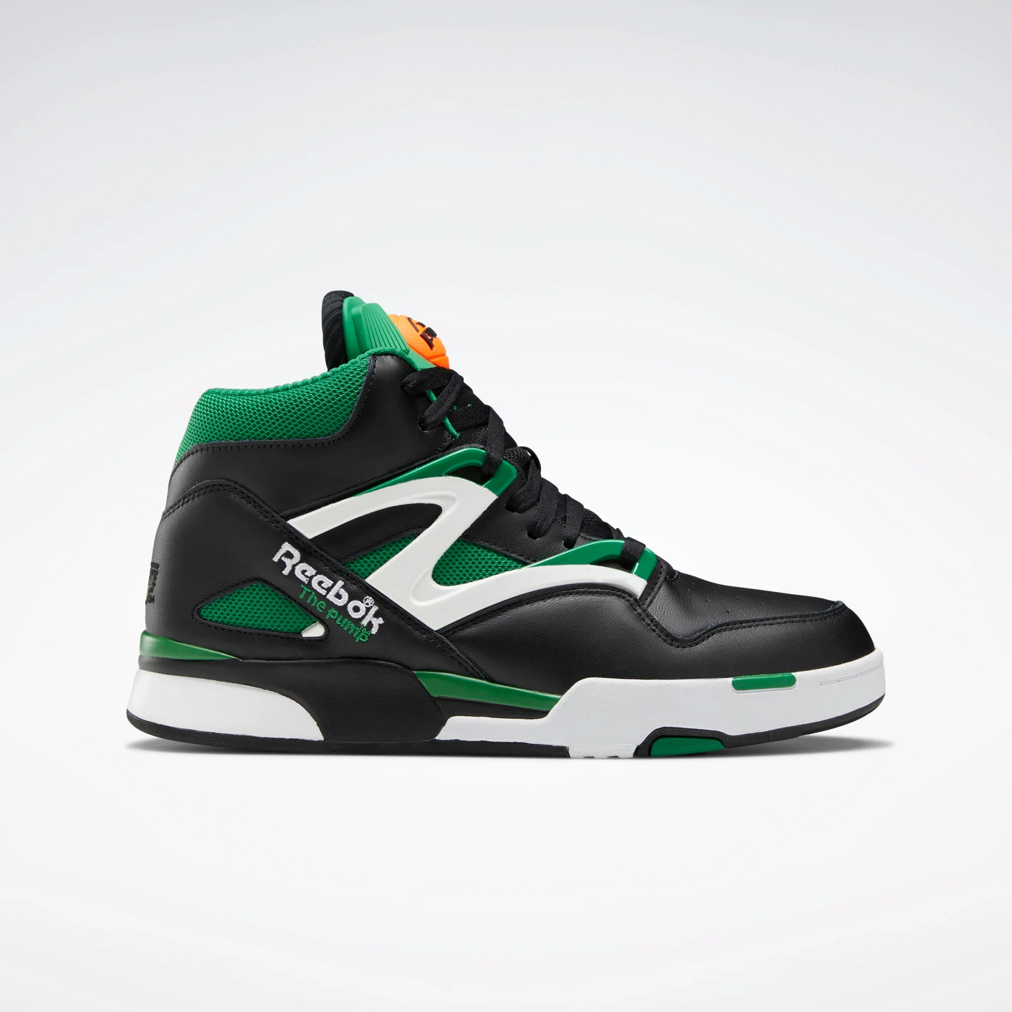 NMReebok Men's Pump Omni Zone II Shoes - Core Black / Glen Green / Ftwr White