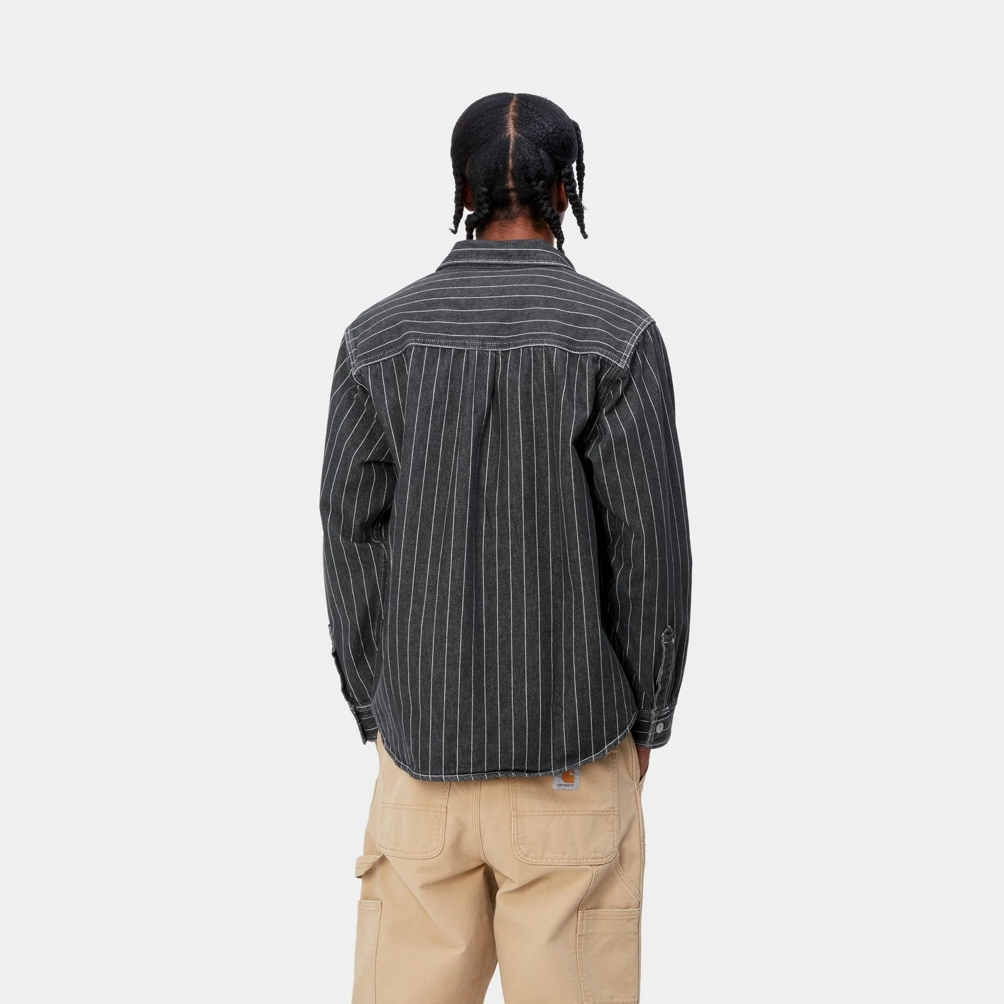 NMOrlean Stripe Shirt Jacket | Black / White (stone washed)